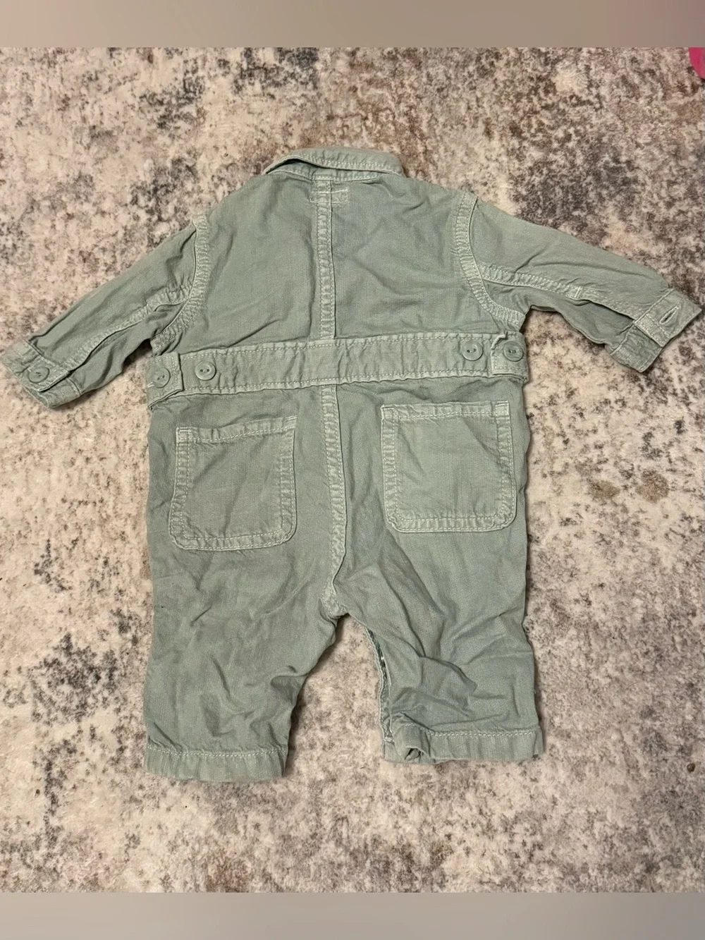 Gymboree Sage Green Daisy Pocket Romper